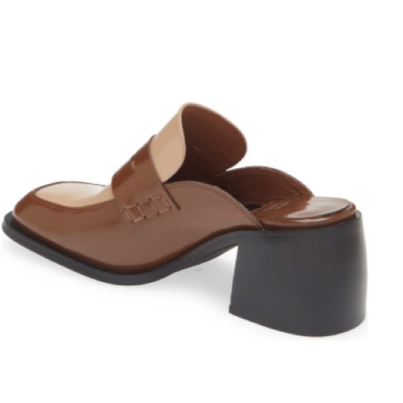Jeffrey Campbell Ecole Leather Loafer Mules Heels - Women’s Size 7 - New In Box - Picture 2 of 8